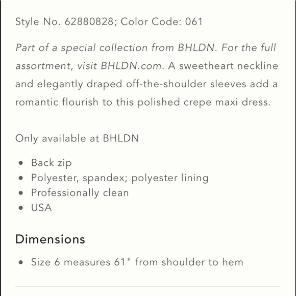 NWT BHLDN Rossi Crepe Maxi Dress, Black - Picture 6 of 11